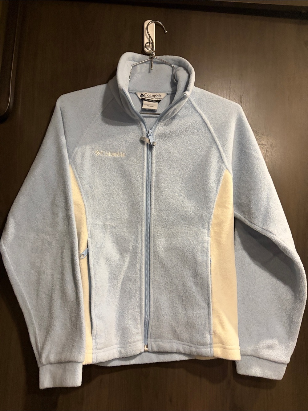 Columbia Light Blue and Cream Kids Fleece Jacket